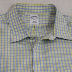 Brooks Brothers "346" 17.5 4/5 Blue Yellow Striped